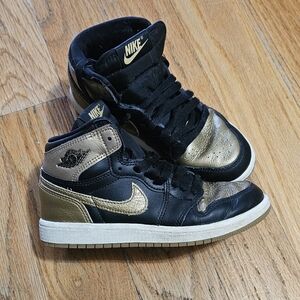 Nike Black and Gold High-Top Sneakers